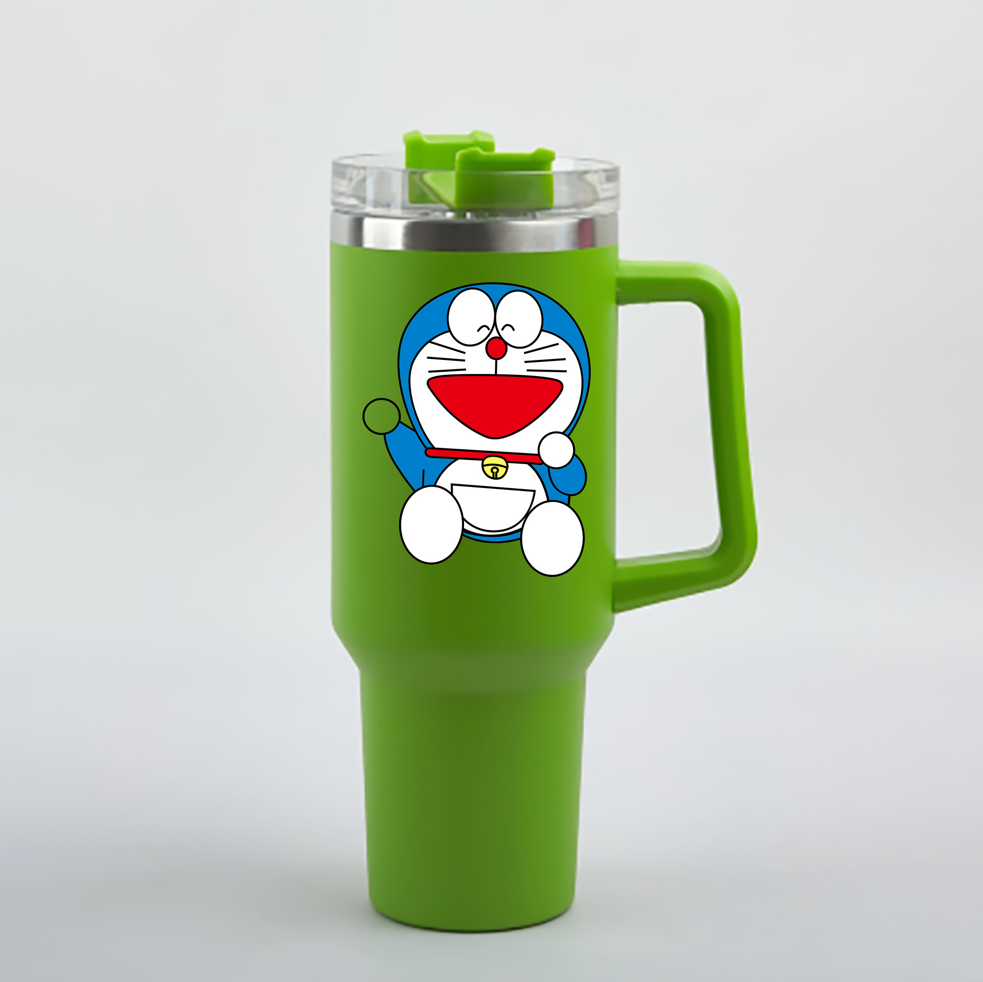 （画像用） ドラえもん Doraemon 1200mL車用タンブラー - クリスタルステッカー（プラスチックストロー付き）